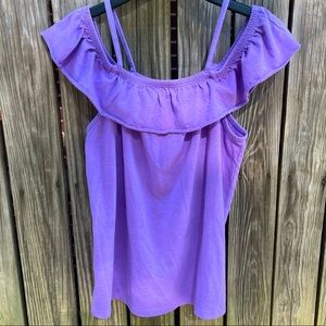 ☀️4/$15☀️Girls Purple Ruffle Off The Shoulder Top